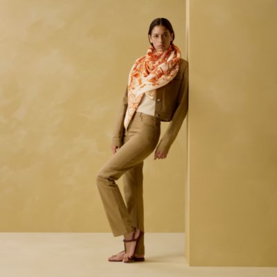 オレンジ - レディス, スカーフ、ショール＆マフラー, カシミア